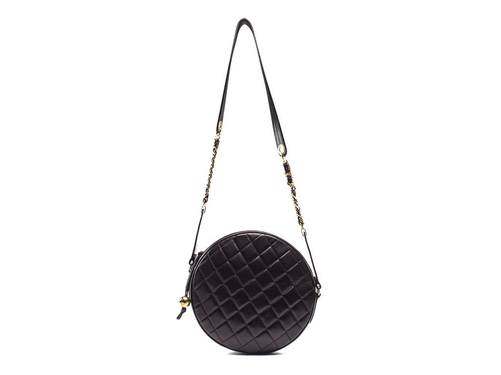 Chanel Vintage Round Lambskin Bag For Sale 1