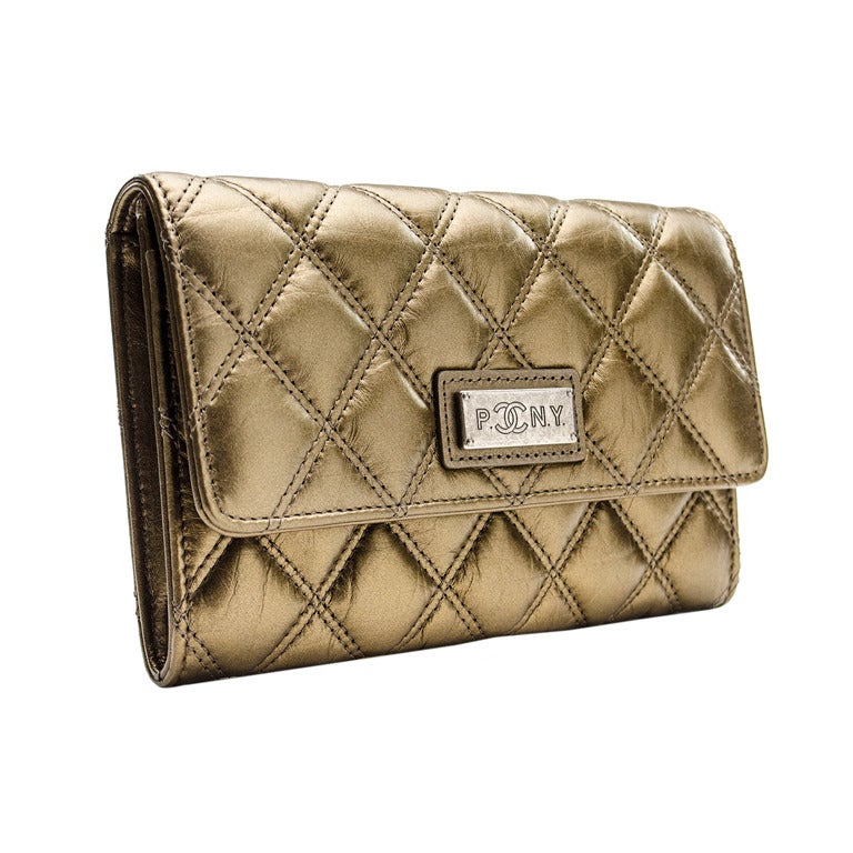 Chanel Bronze Lambskin Leather P.C.N.Y. Wallet For Sale at 1stDibs