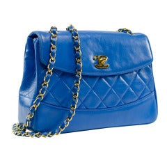 Chanel Vintage Royal Blue Lambskin Flap