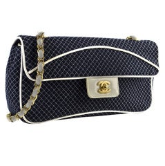 Chanel Navy Contrast Flap Bag