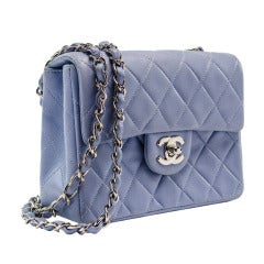 Chanel Vintage Light Blue Lambskin Mini Flap