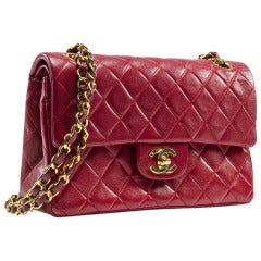 Chanel Vintage Red Lambskin Medium Double Flap