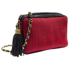 Chanel Vintage Red Canvas Camera Bag