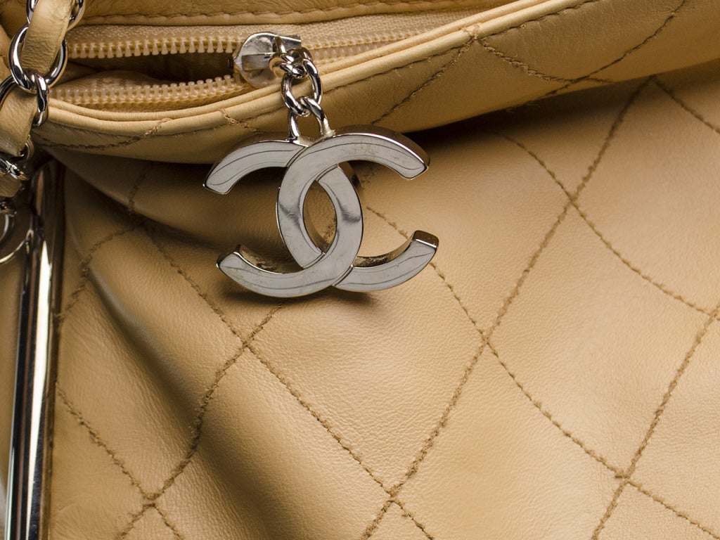 Women's Chanel Cross-Stitched Lambskin Hobo Handbag