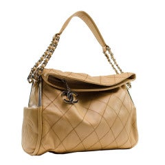 Chanel Cross-Stitched Lambskin Hobo Handbag