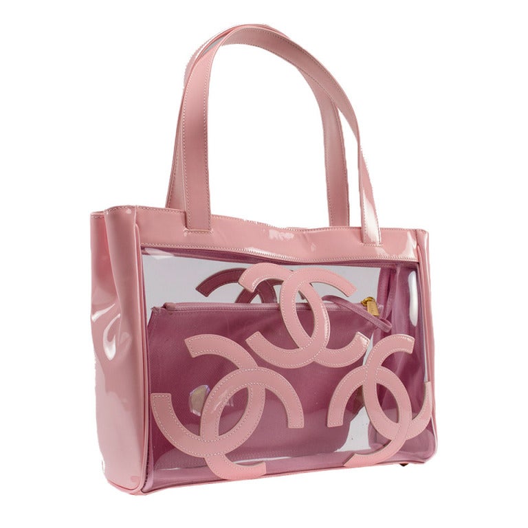 Chanel Triple CC Logo Clear Vinyl Tote