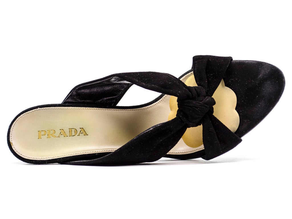 Prada Suede Knotted Sandals 1