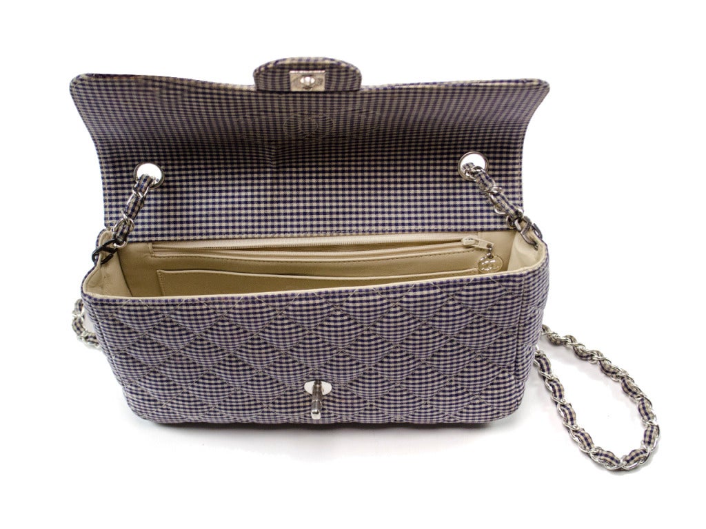 Chanel Gingham Medium Flap Bag In Excellent Condition In San Diego, CA