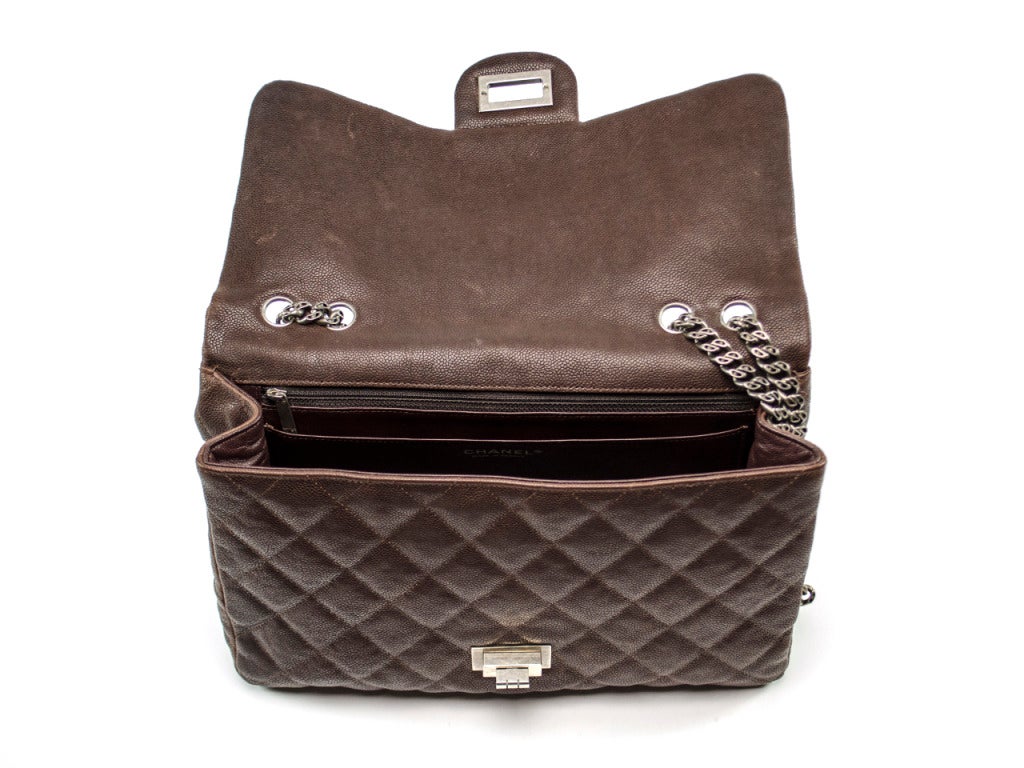 Chanel Brown Caviar Reissue Flap In Excellent Condition In San Diego, CA