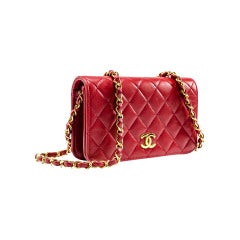 Chanel Vintage Red Lambskin Flap