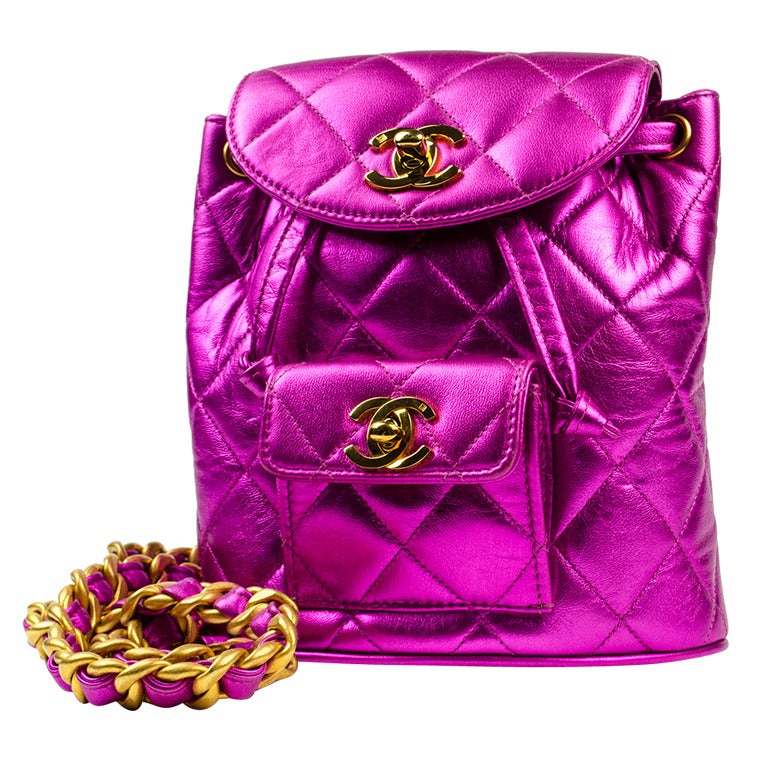 Chanel Hot Pink Mini Backpack Bag at 1stDibs