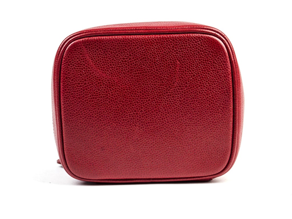 Women's Chanel Red Caviar Leather Vanity Case