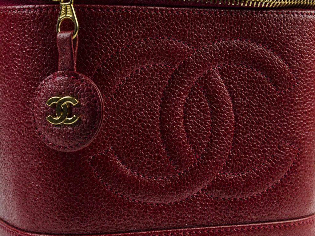 Chanel Red Caviar Leather Vanity Case 1