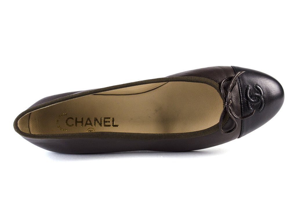 chanel brown flats