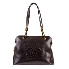 Chanel Zip Top Large Leather Tote Bag