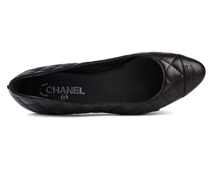 Chanel Black Quilted Flats 1