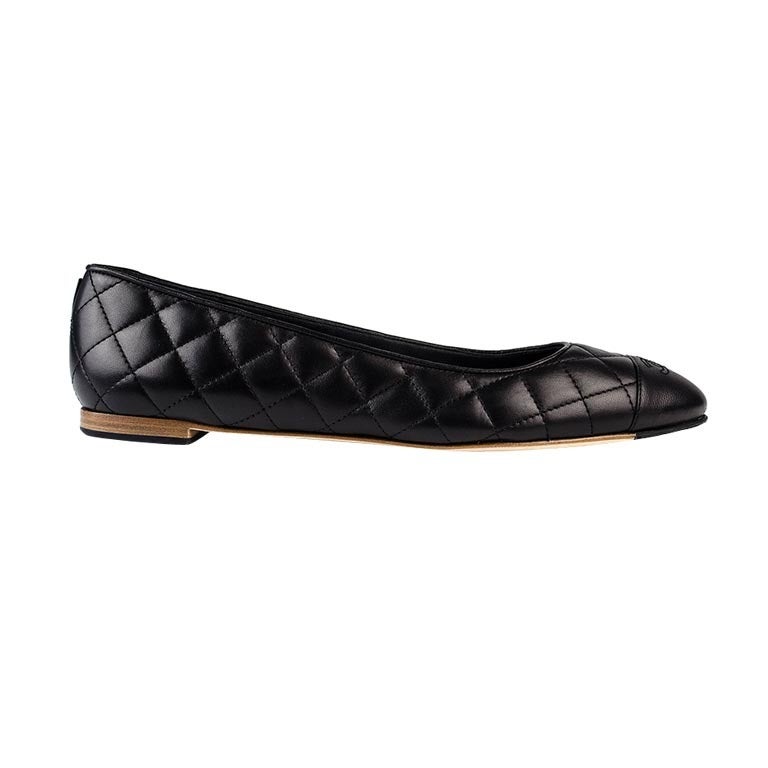 Chanel Black Quilted Flats