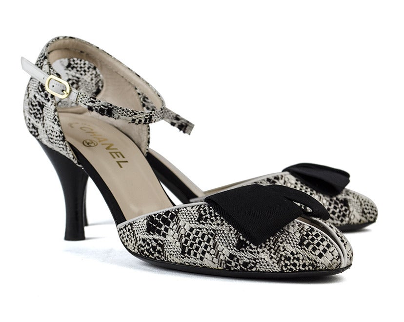 Chanel Tweed Slingback Cut-Out Heels