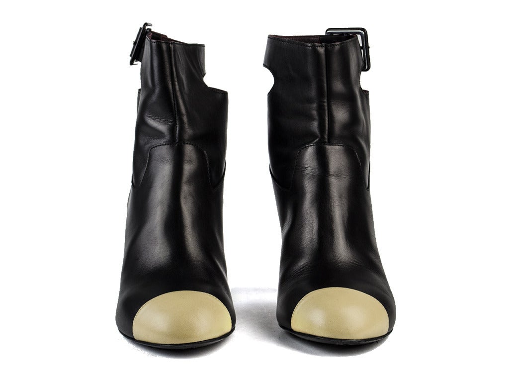 Chanel Cap Toe Ankle Boots In Good Condition For Sale In San Diego, CA
