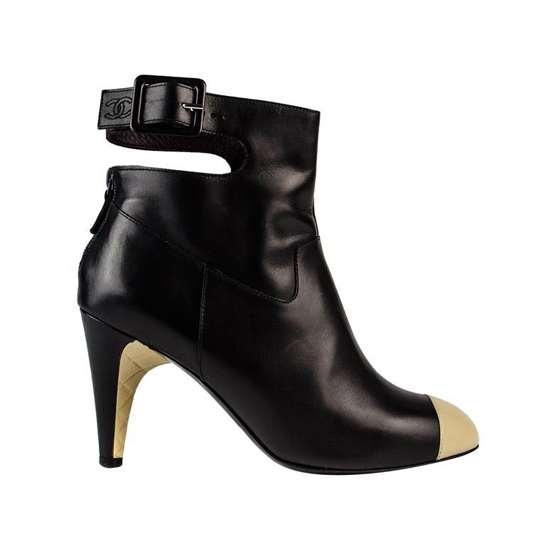 Chanel Cap Toe Ankle Boots For Sale
