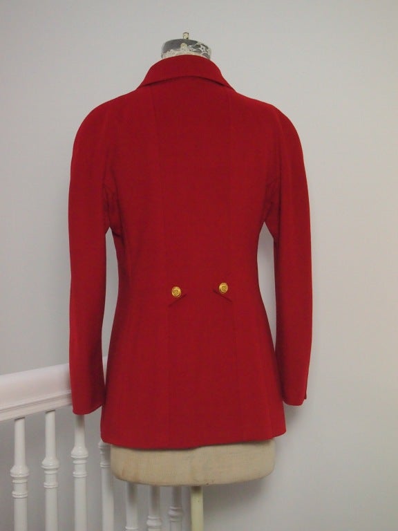1996 Chanel Cashmere Peacoat with CC Gold Buttons In Excellent Condition In Port Hope, ON