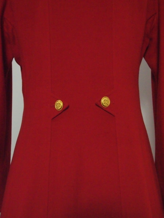 Women's 1996 Chanel Cashmere Peacoat with CC Gold Buttons
