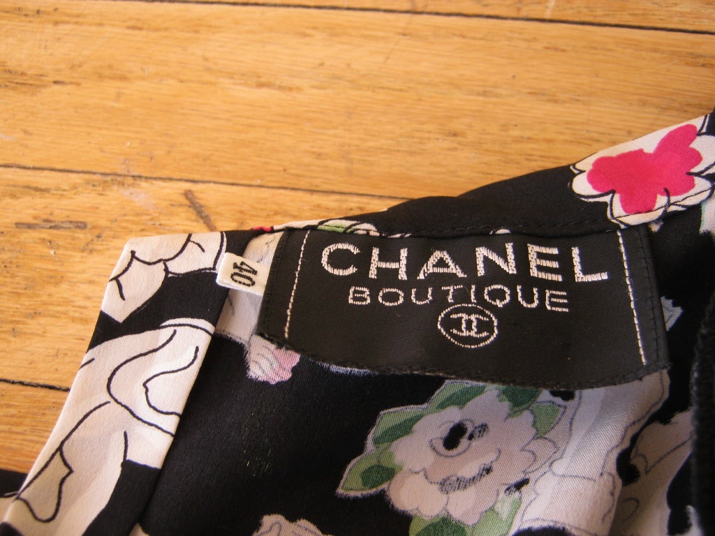 Women's 1980s Chanel Art Print silk dress