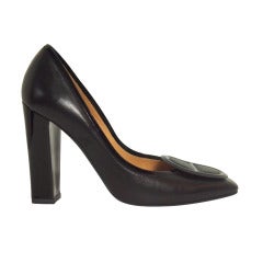 Impeccable Elegant Hermes Heels "Melody" with Famous Chain d'Ancre Detail