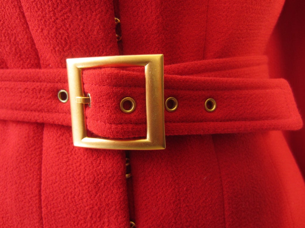 Chanel red skirt suit 3