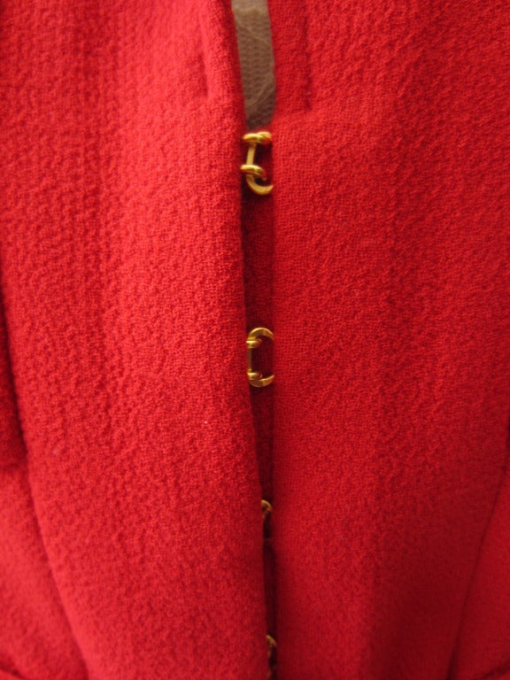 Chanel red skirt suit 1