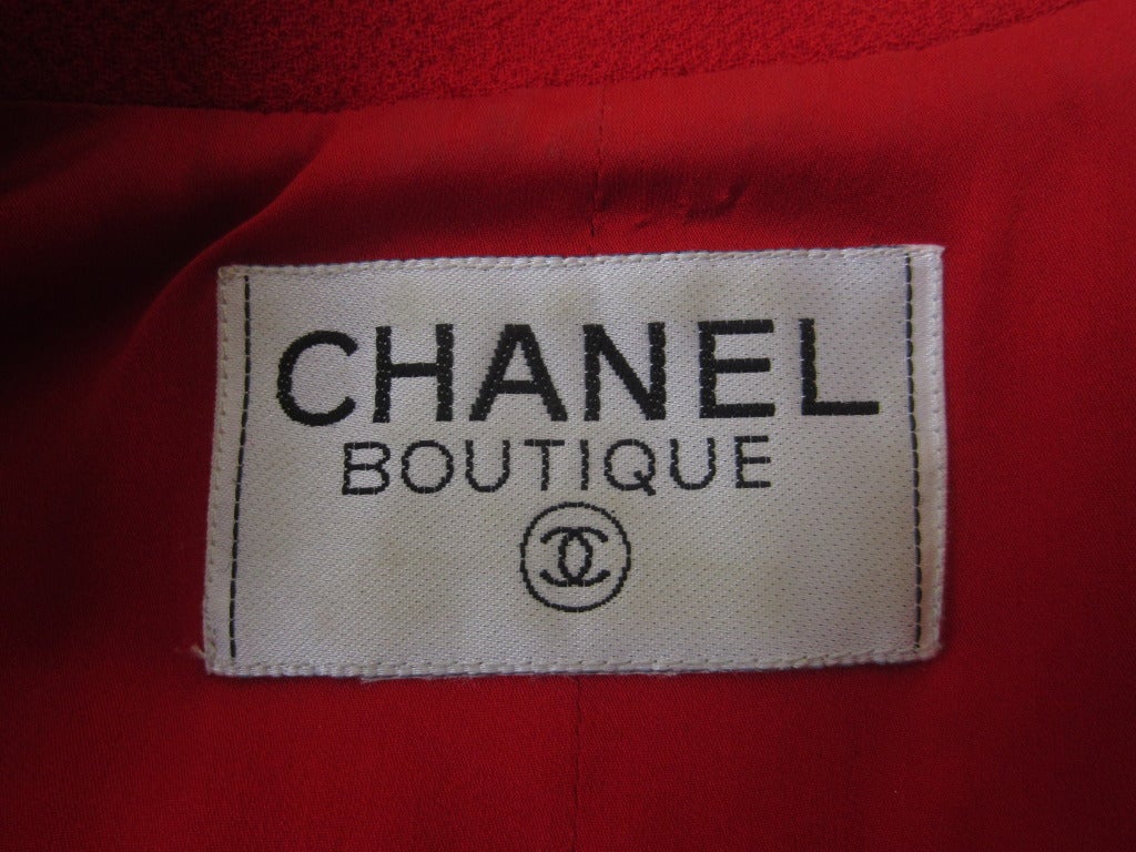 Chanel red skirt suit 6