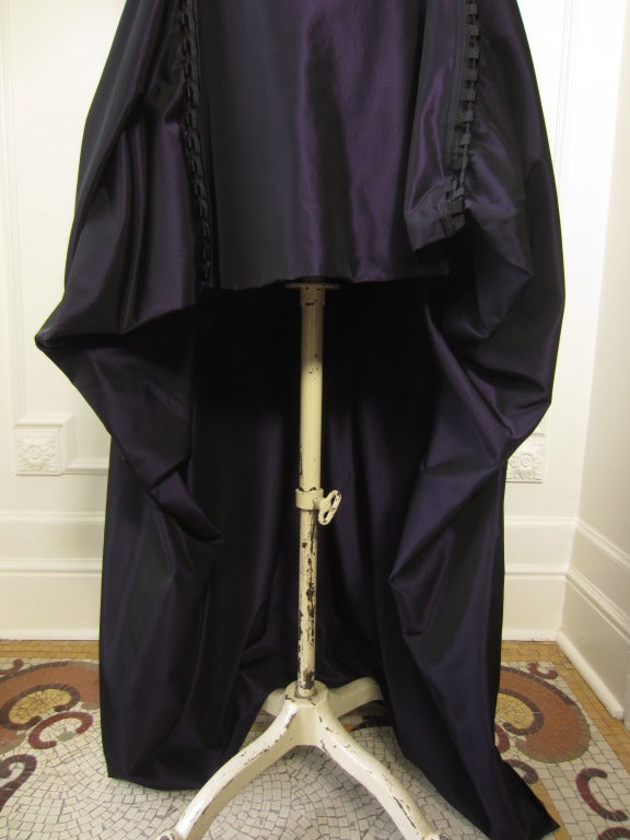 Jean Paul Gaultier Corseted Taffetta Gown In Deep Purple Black Tone In Excellent Condition In Port Hope, ON