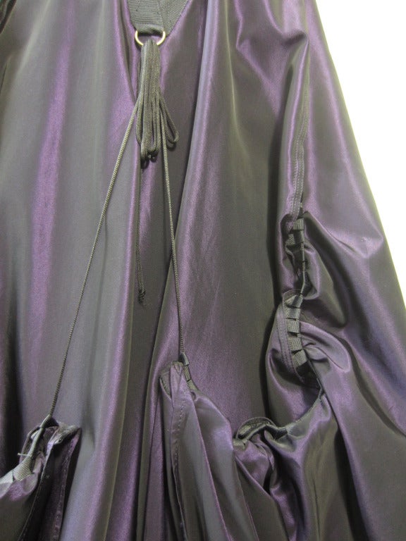 Jean Paul Gaultier Corseted Taffetta Gown In Deep Purple Black Tone 2