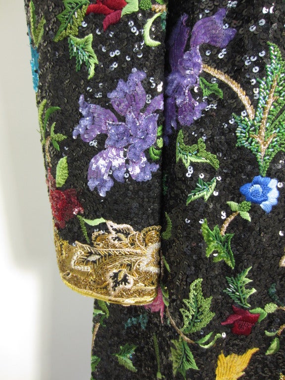 Exotic long embroidered vintage evening coat 3