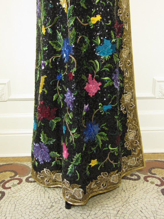 Exotic long embroidered vintage evening coat 5