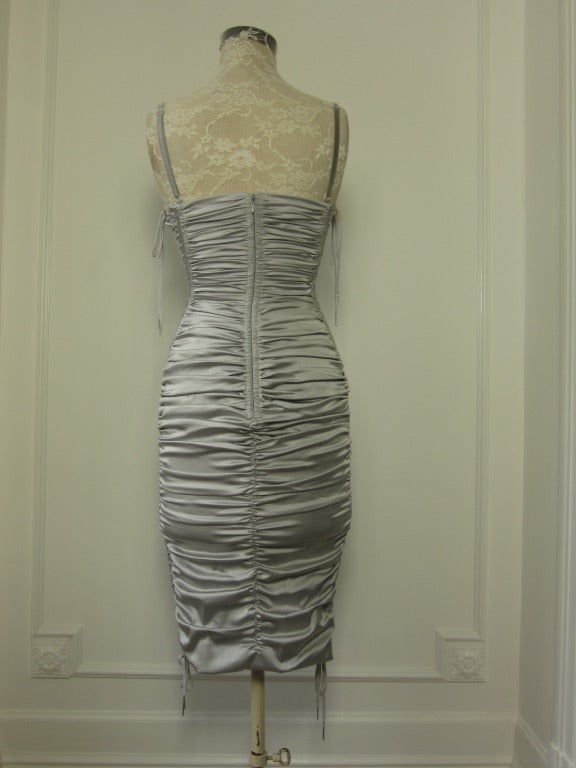 Rare, Corsetted Silver Dolce and Gabbana Dress 1