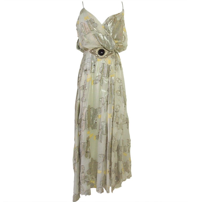 Christian Lacroix Long Dress in Silk Chiffon Floral at 1stdibs