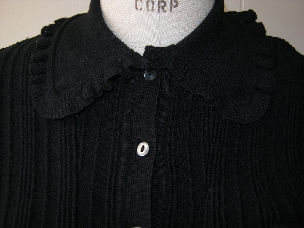 Givenchy black wool ribbed cardigan/jacket In Excellent Condition In Port Hope, ON
