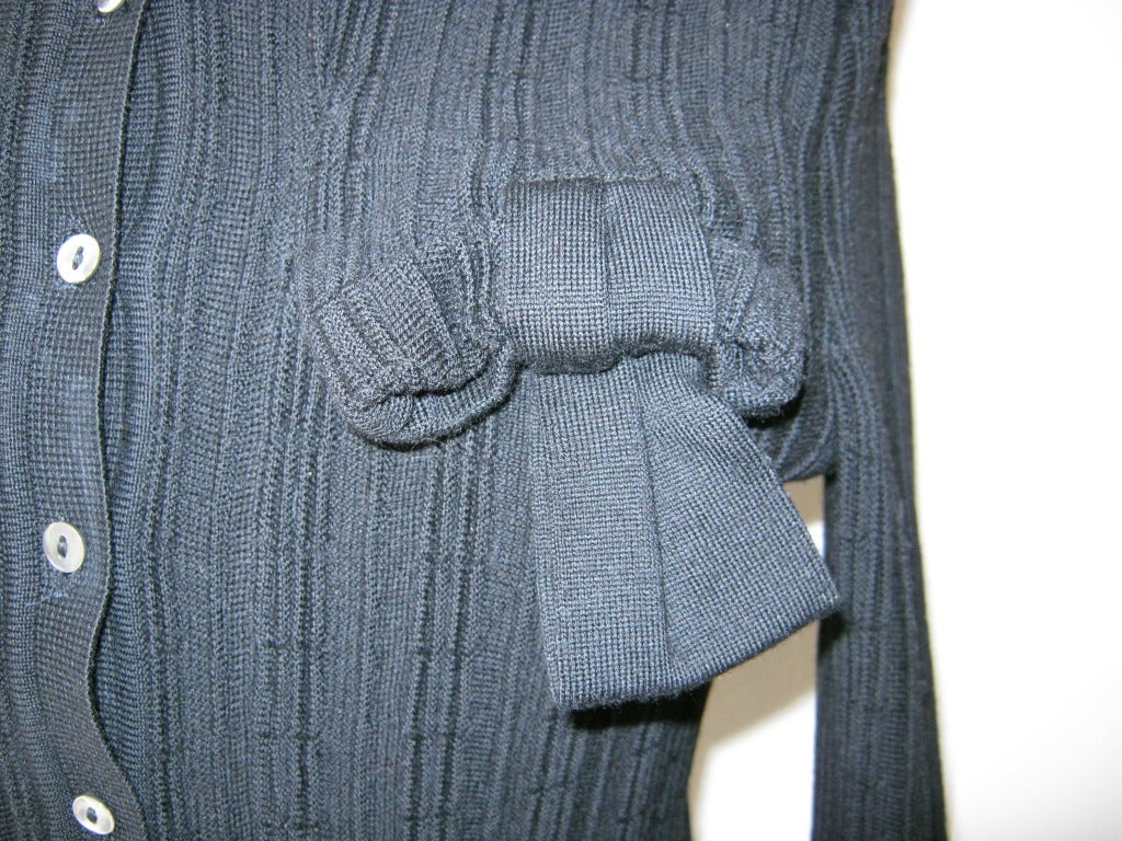 Women's Givenchy black wool ribbed cardigan/jacket