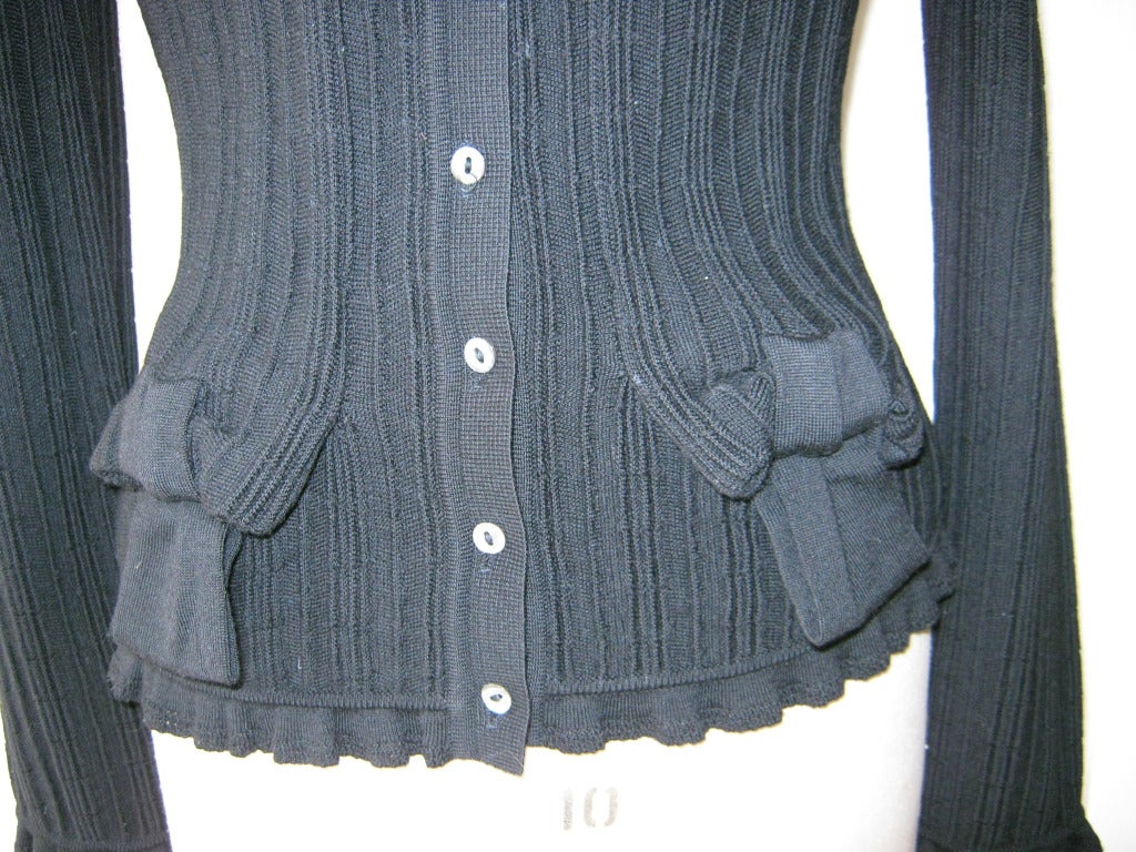 Givenchy black wool ribbed cardigan/jacket 2