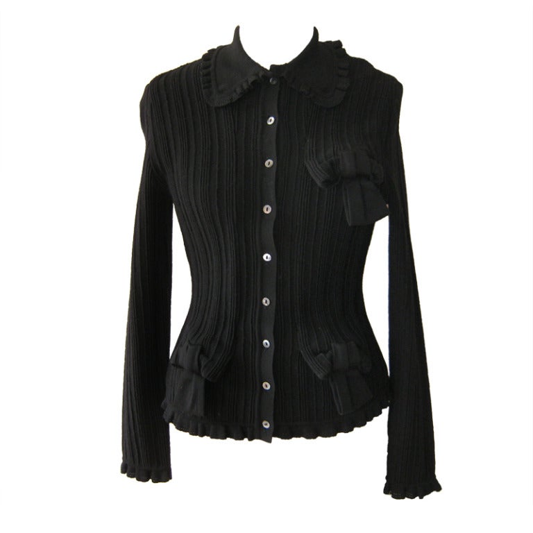 Givenchy black wool ribbed cardigan/jacket