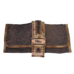 Christian Dior Limited Edition Stylish Clutch in Copper Mesh