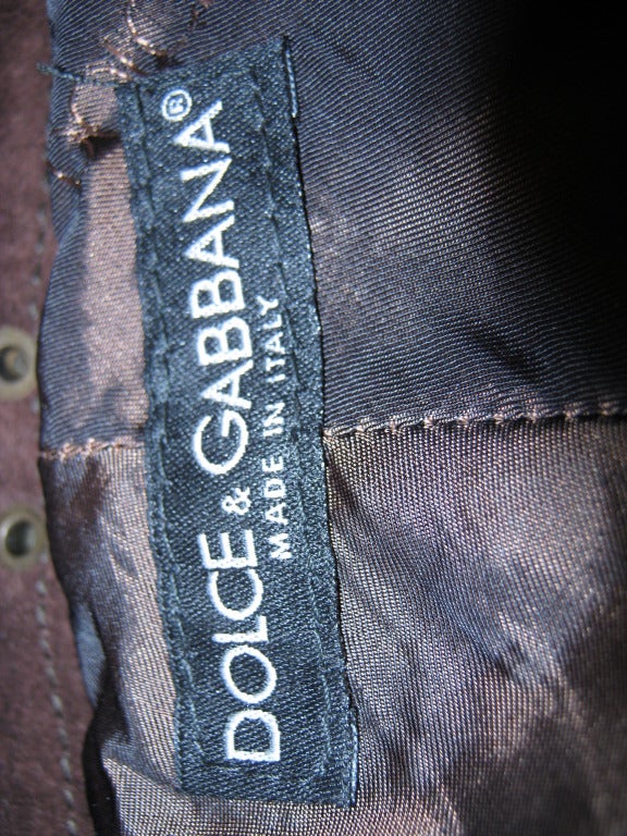 Dolce & Gabbana Suede Striped Pants In Excellent Condition In Port Hope, ON