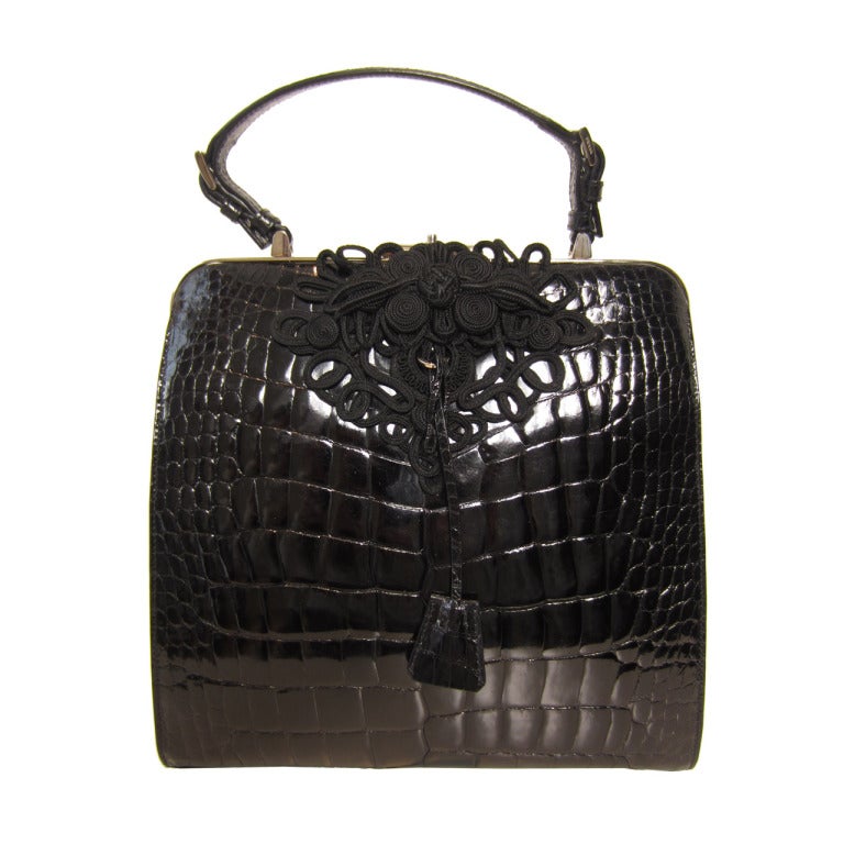 Prada Iconic and Rare Crocodile Black Bag at 1stDibs  rare prada bags,  prada crocodile bag, prada iconic bag