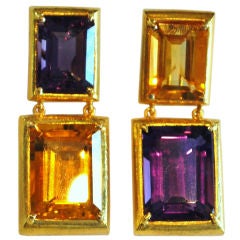 Amethyst and Citrine Earrings