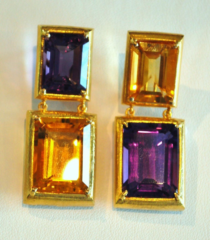 Amethyst and Citrine Earrings 1