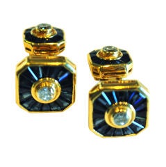18k Sapphire and Diamond Cufflinks