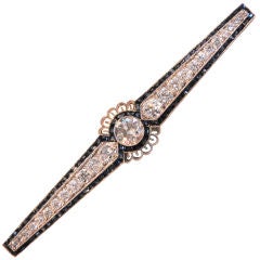 Exquisite Art Deco Platinum and Diamond Bar Pin