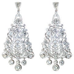 Spectacular Art Deco Diamond Chandelier Earrings
