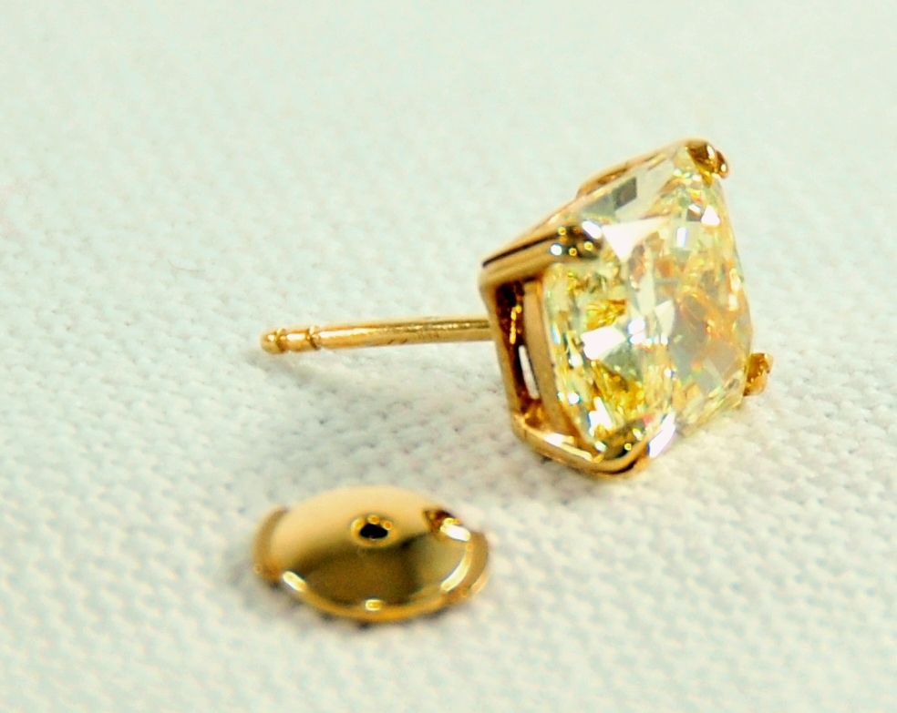 Fancy Yellow Diamond Stud Earrings 1